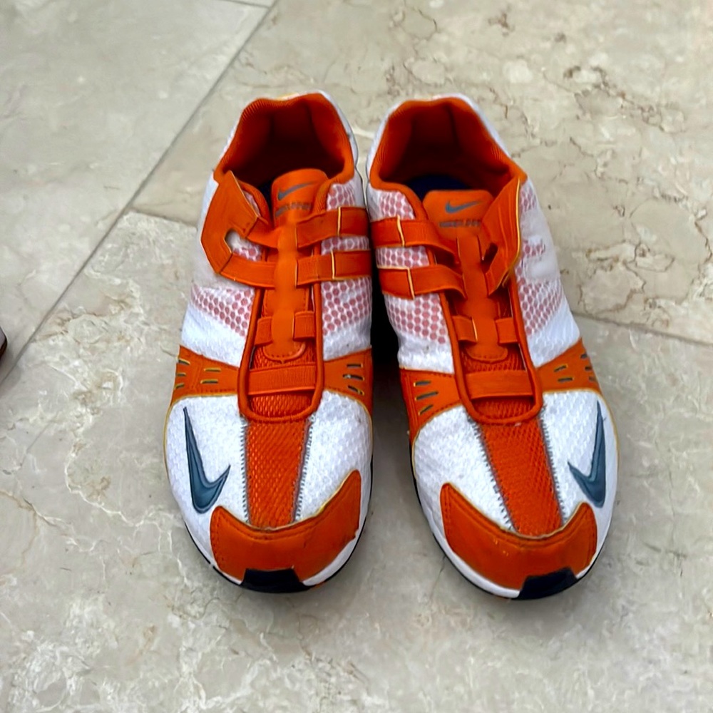 NIKE Running Shoes Hook & Loop Strap Closure Orange US 7.5
